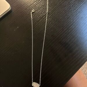 Kendra Scott Silver Necklace with baby pink Gemstone
